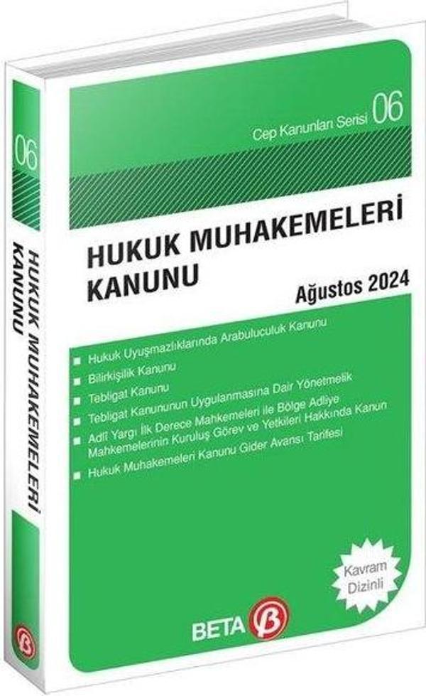 Hukuk Muhakemeleri Kanunu Ağustos 2024 - Cep Kanunları Serisi - Beta Yayınları - Image 1