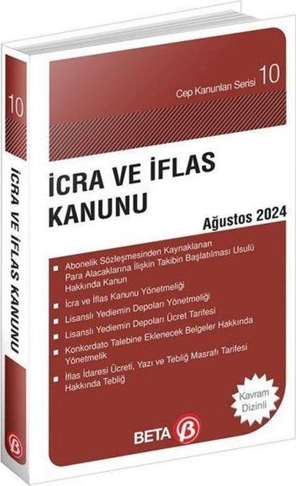 İcra ve İflas Kanunu Ağustos 2024 - Cep Kanunları Serisi - Beta Yayınları - Image 1