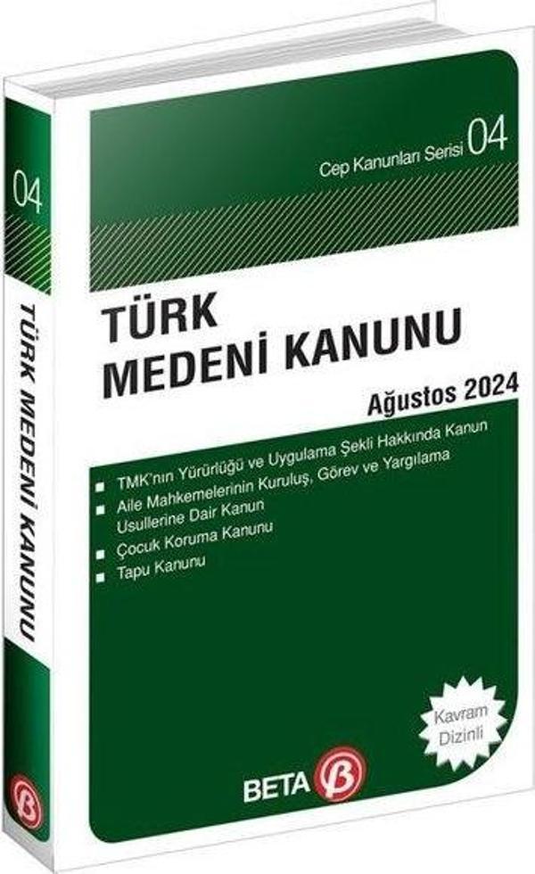 Türk Medeni Kanunu Ağustos 2024 - Cep Kanunları Serisi - Beta Yayınları - Image 1