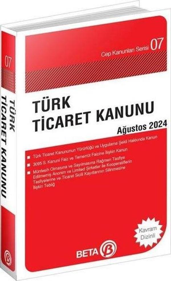 Türk Ticaret Kanunu Ağustos 2024 - Cep Kanunları Serisi - Beta Yayınları - Image 1