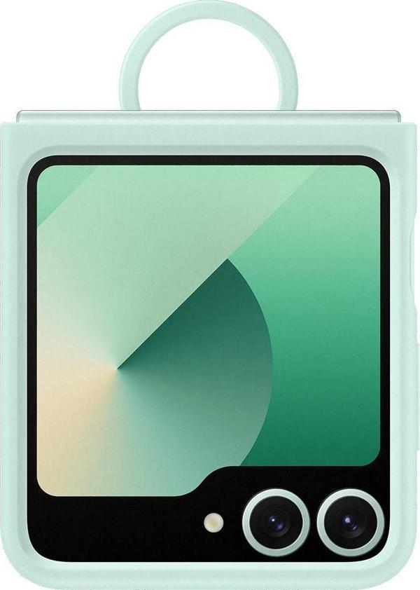 Galaxy Z Flip 6 Yüzüklü Silikon Kılıf - Mint Yeşili - Image 1