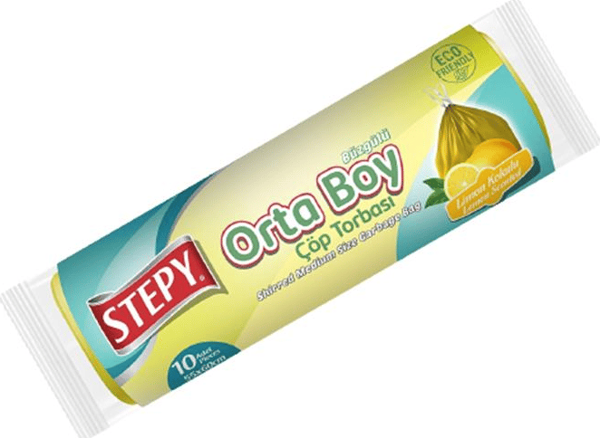 STEPY LİMON ÇÖP TORBASI BÜZGÜLÜ ORTA BOY 55X60CM 10 LU - Image 1