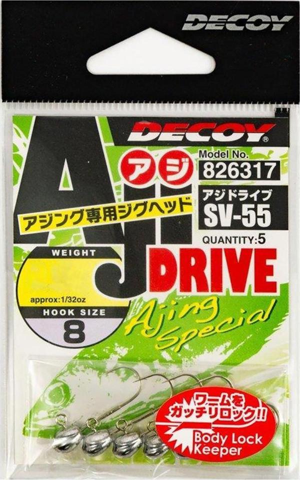 Decoy SV-55 Aji Drive LRF Jig Head 8 no / 0.9 gr / 5 Adet - Image 1