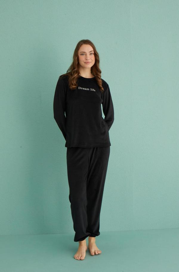 Gd Goldoremi 13164-10 Kadın Dream Life Kadife Pijama Takım - Image 1