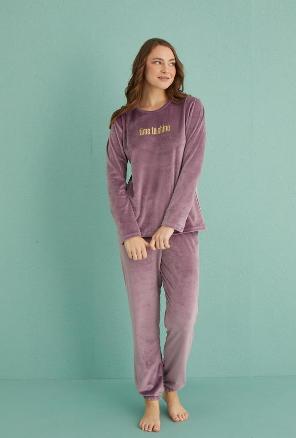 Gd Goldoremi 13164-21 Kadın Time To Shine Kadife Pijama Takım - Image 1