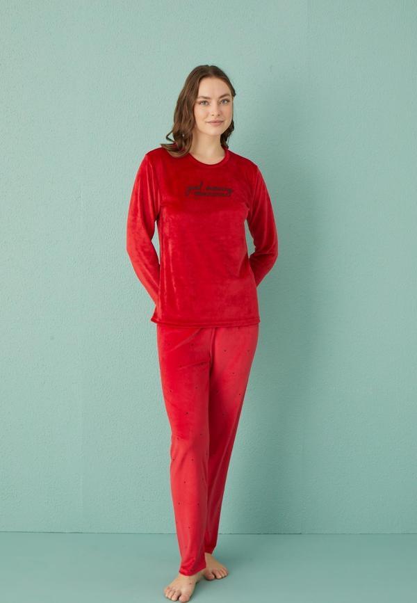 Gd Goldoremi 13312-6 Kadın Good Morning Beautiful Kadife Pijama Takım - Image 1