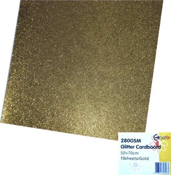 Bafix Simli Karton 50 x 70 CM Altın Gold Simli Karton (10 Lu Paket) - Image 1