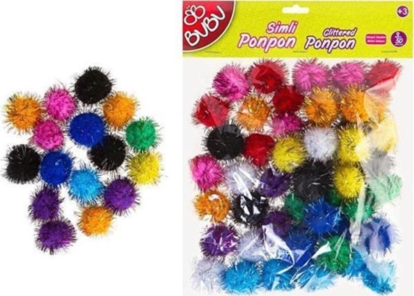 Bu-Bu Ponpon Simli 3 Cm 50'Li Karma Paket - Image 1