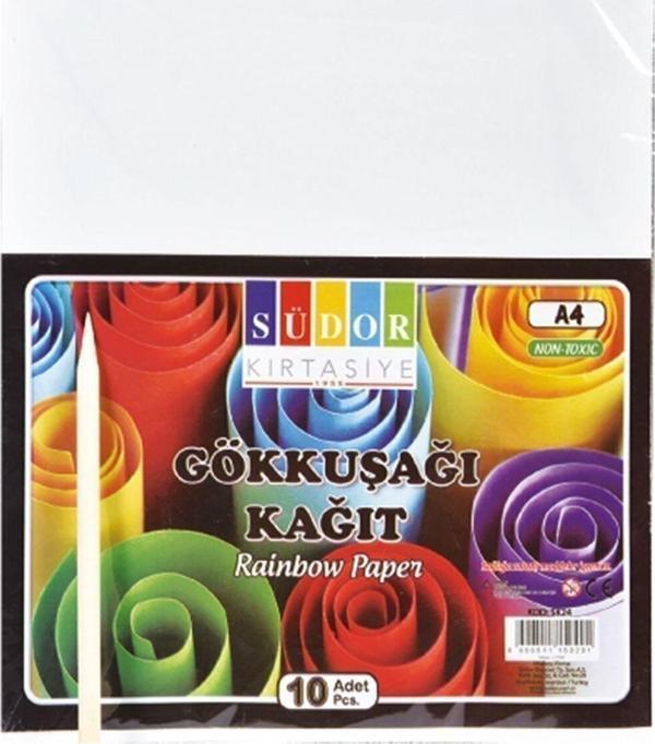 Gökkuşağı Kazımalı Sihirli Kağıt A4 10 adet - Image 1