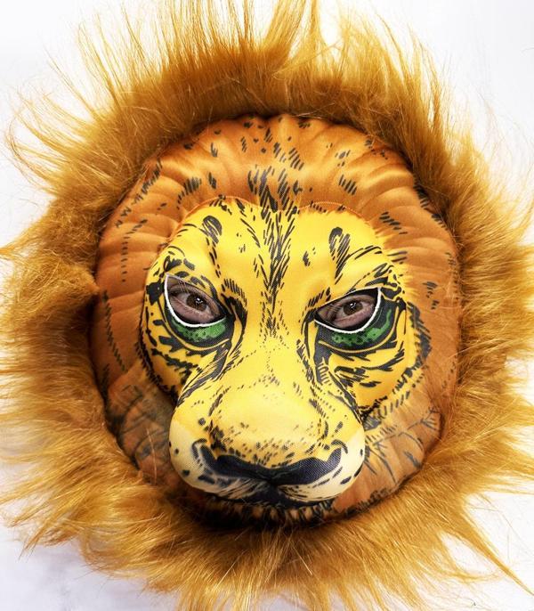Peluş Aslan Maskesi Kahverengi Yeleli Mega Peluş 33 No - Image 1
