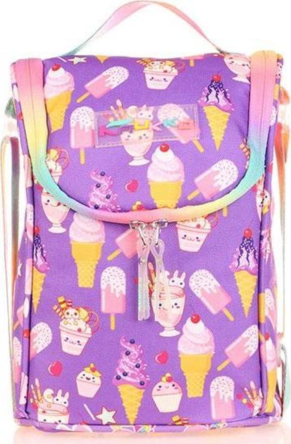 Kaukko Kids Beslenme Çantası Simli-Nakişli ice Cream L7141 - Image 1