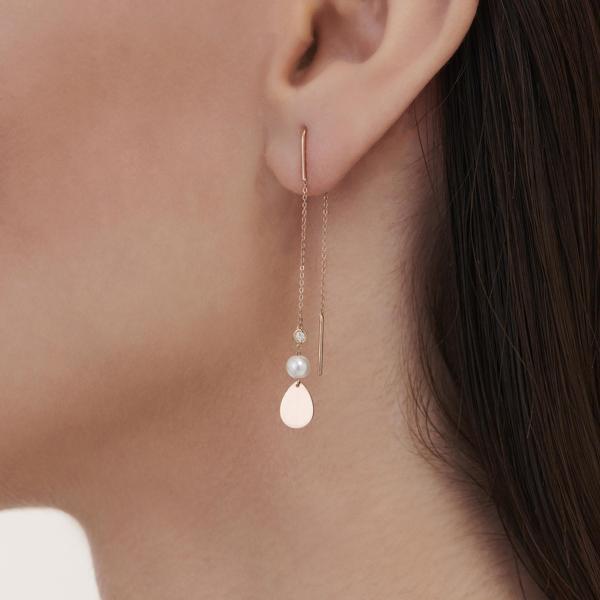 Pırlanta İncili Damla Küpe - Image 1