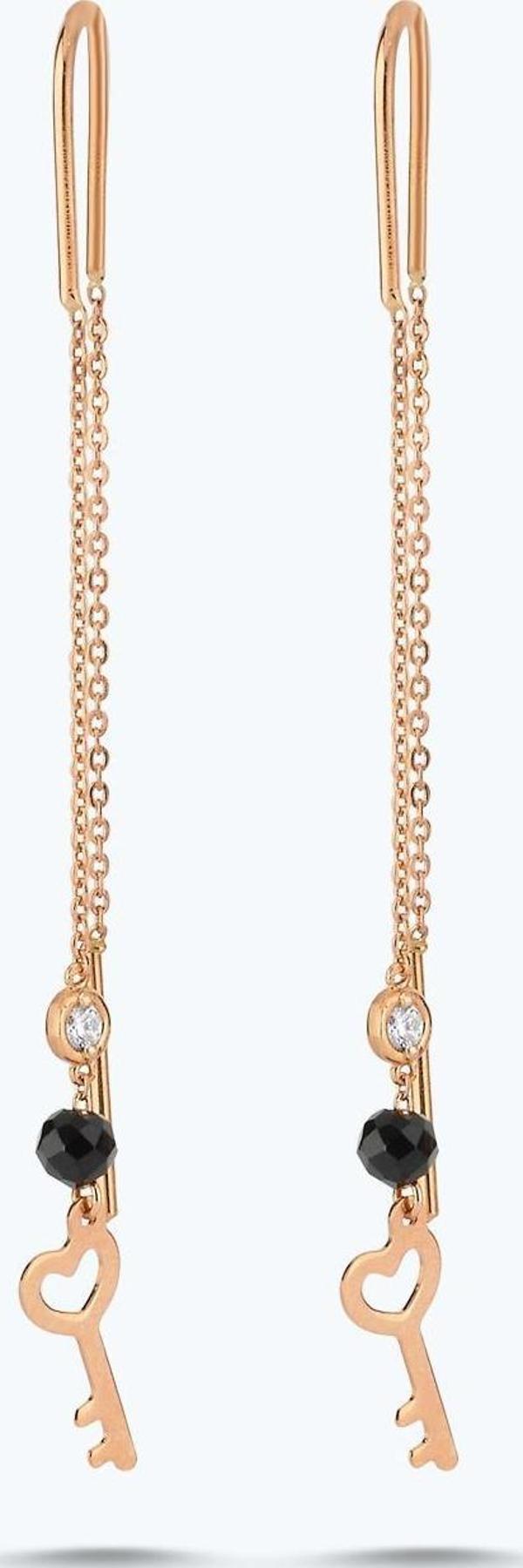 Pırlanta Spinel Taşlı Anahtar Küpe - Image 1