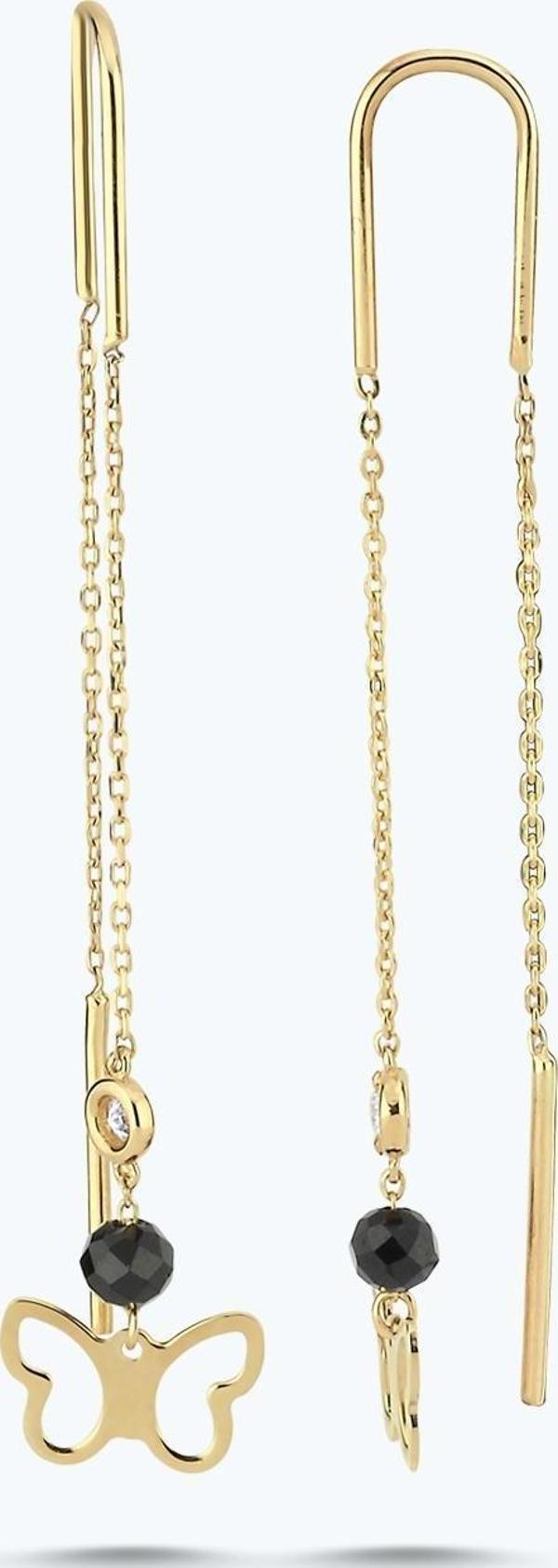 Pırlanta Spinel Taşlı Kelebek Küpe - Image 1