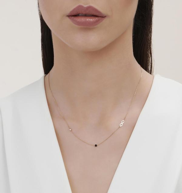 Pırlanta Spinel Taşlı Sonsuzluk Kolye - Image 1
