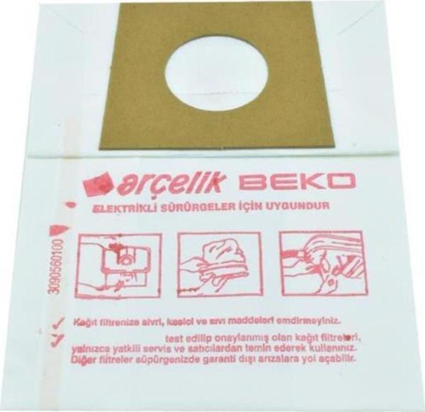 Arçelik S 911, S 941, S 5911, S 5941, S 6945 Süpürge Kağıt Torbası Paket Içi 10 Adet - Image 1