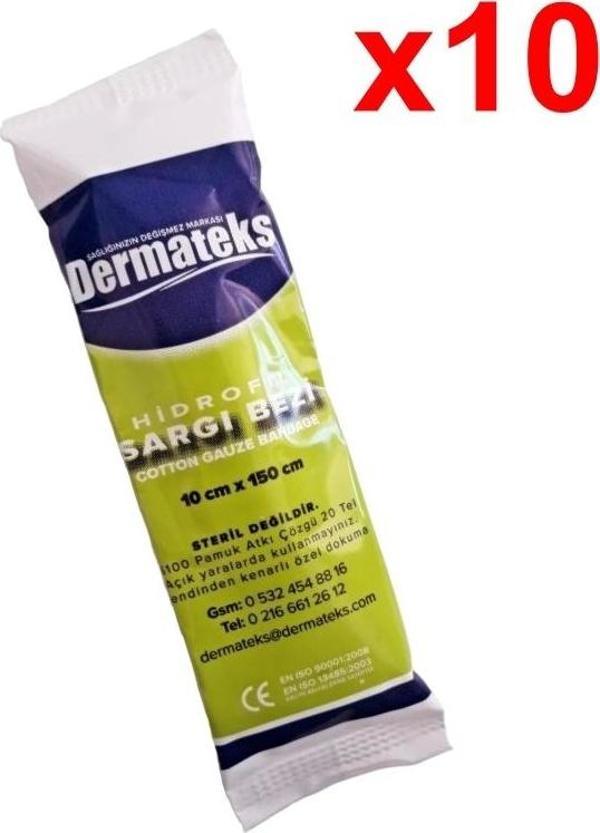 Dermateks Sargı Bezi 10 cm x 1,5 mt - 10 Adet - Image 1