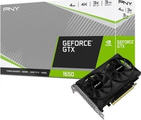 PNY VCG16504D6DFPPB 4GB Geforce GTX1650 GDDR6 128bit HDMI 2xDP 16x Ekran Kartı (Dual Fan) - Image 1