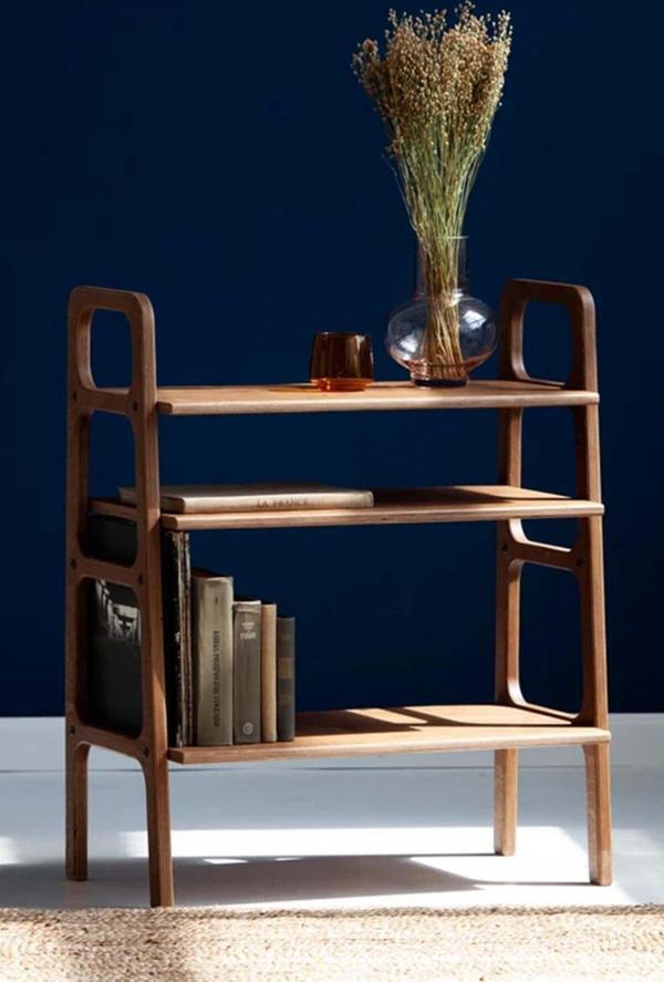 Woodesk Brooklyn Masif Ahşap Kitaplık, 90X75, Tik Renk, Cpt4663-75 - Image 1