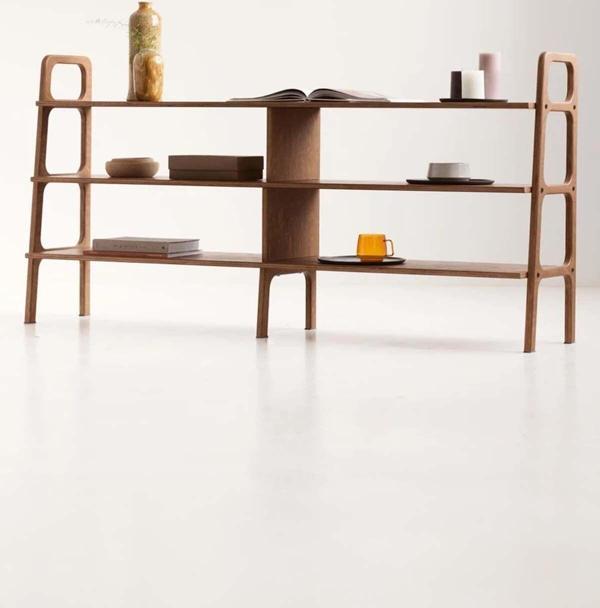 Woodesk Fonte Masif Ahşap Kitaplık Ve Raf Ünitesi, 190X40, Tik Renk, Cpt4662-190 - Image 1