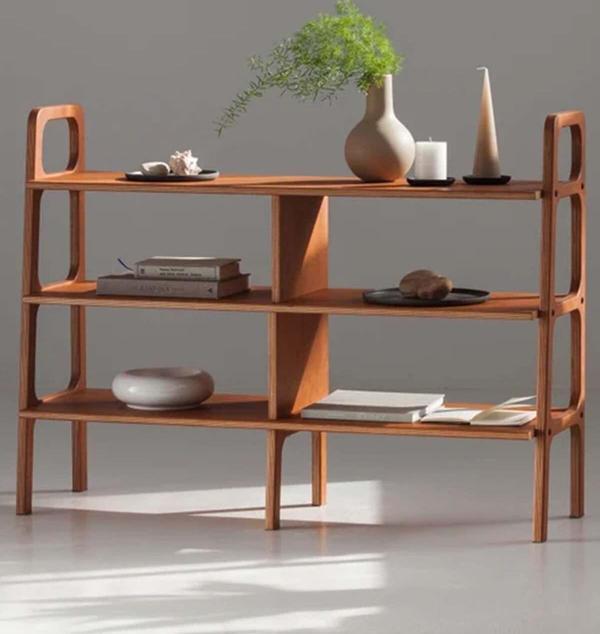 Woodesk Monte Masif Ahşap Kitaplık Ve Raf Ünitesi 120X90 Tik Renk Cpt4715-120 - Image 1
