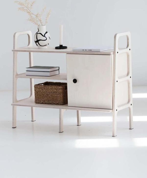Woodesk Rovere Masif Ahşap, Dolap Ve Konsol, 120X90, Beyaz Renk Cpt4653-120 - Image 1