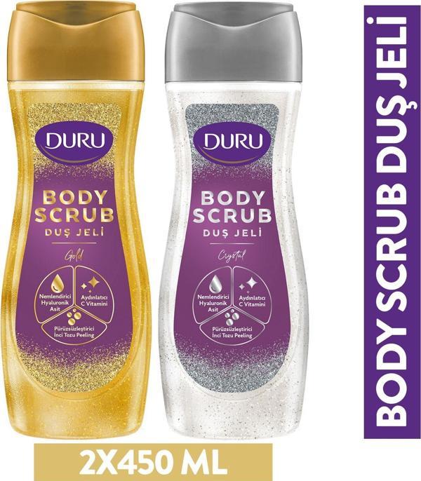 Duru Body Scrub Crystal & Gold Duş Jeli 2x450 Ml İkili Set - Image 1