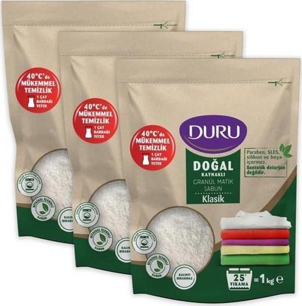 Duru Doğal Granül Matik Sabun Klasik 3 x 1 kg - Image 1