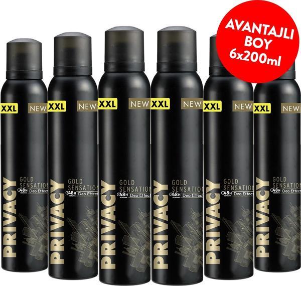 Privacy Gold Man Erkek Deodorant 6x200 Ml - Image 1