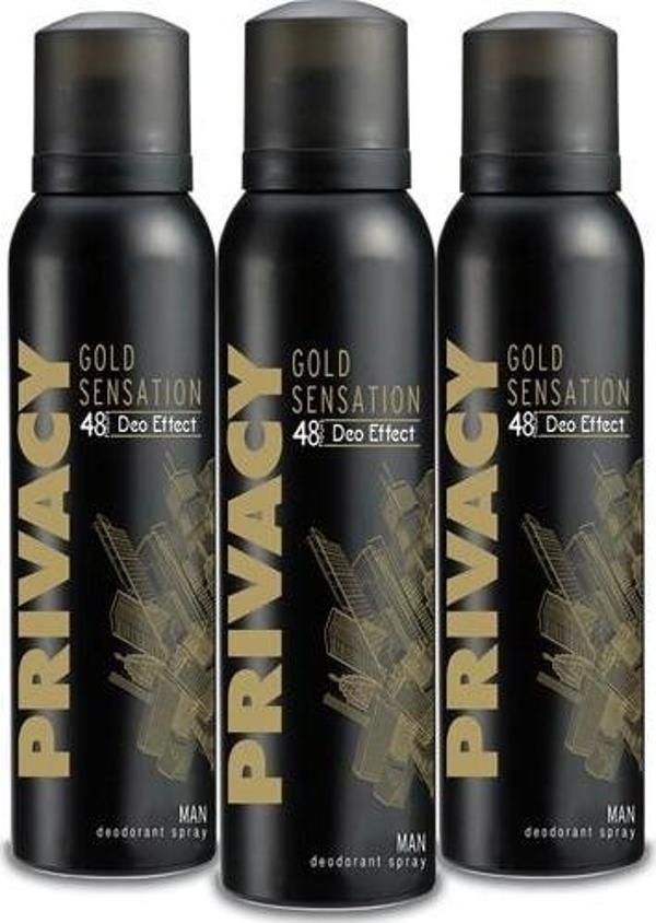 Privacy Gold Men Deodorant 3x150ml - Image 1