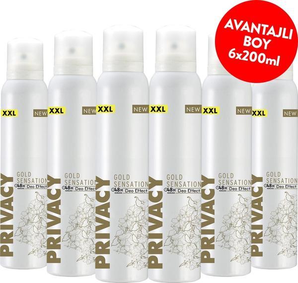 Privacy Gold Woman Kadın Deodorant 6x200 Ml - Image 1