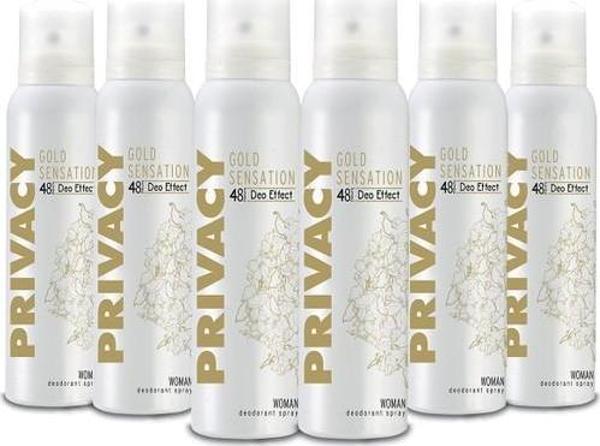 Privacy Gold Women Deodorant 6x150ml - Image 1