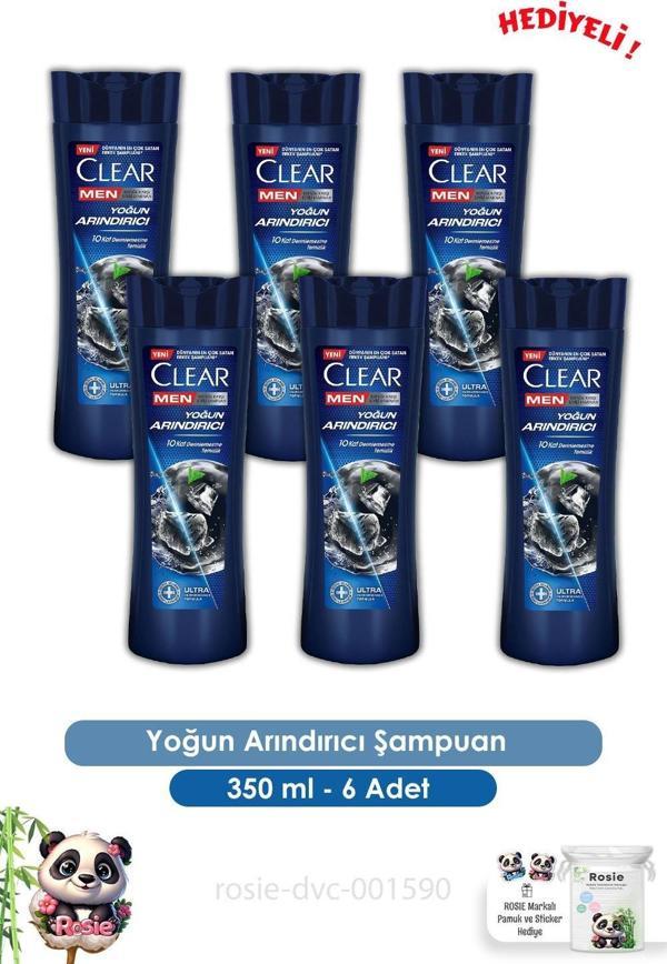 Clear Men  6'lı Yoğun Arındırıcı Kepeğe Karşı Şampuan 350 ml ve ROSIE  - Image 1