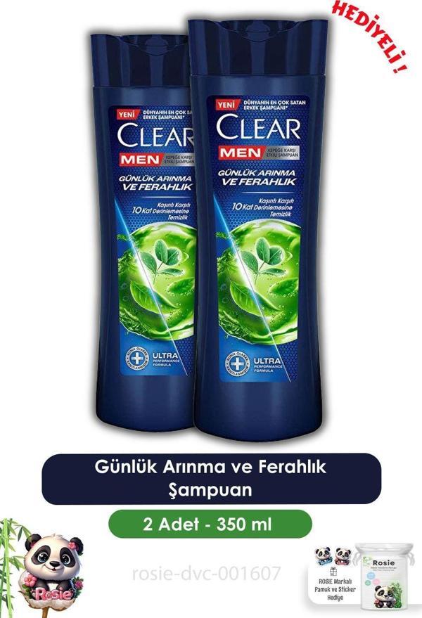 Clear Men 2'li Günlük Arınma ve Ferahlık Şampuan 350 ml ve ROSIE - Image 1