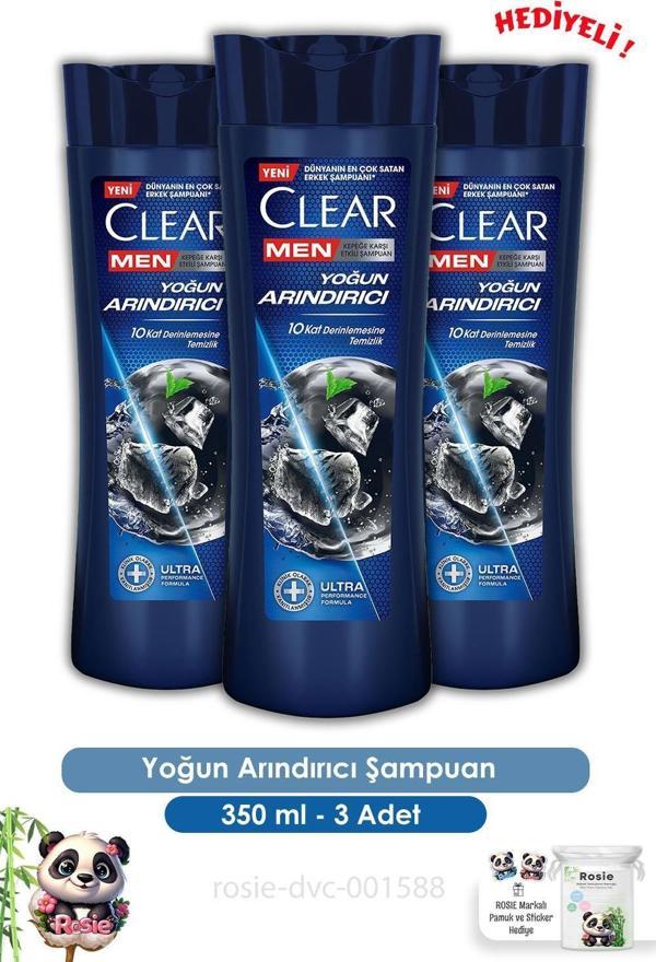 Clear Men 3'lü Yoğun Arındırıcı Kepeğe Karşı Şampuan 350 ml ve ROSIE  - Image 1