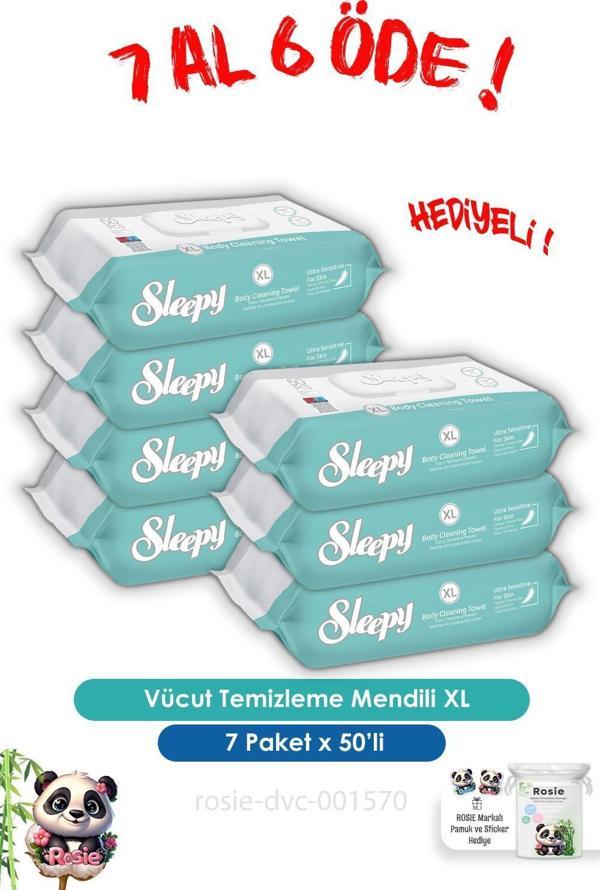 Sleepy 7 AL 6 ÖDE Vücut Temizleme Mendili Xl 50"li ve ROSIE - Image 1