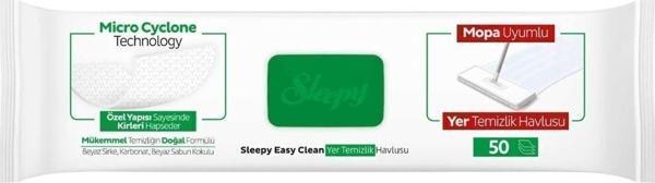 Sleepy Beyaz Sabun Katkılı 50'li 4 X Large Mopa Uyumlu Temizlik Havlusu - Image 1