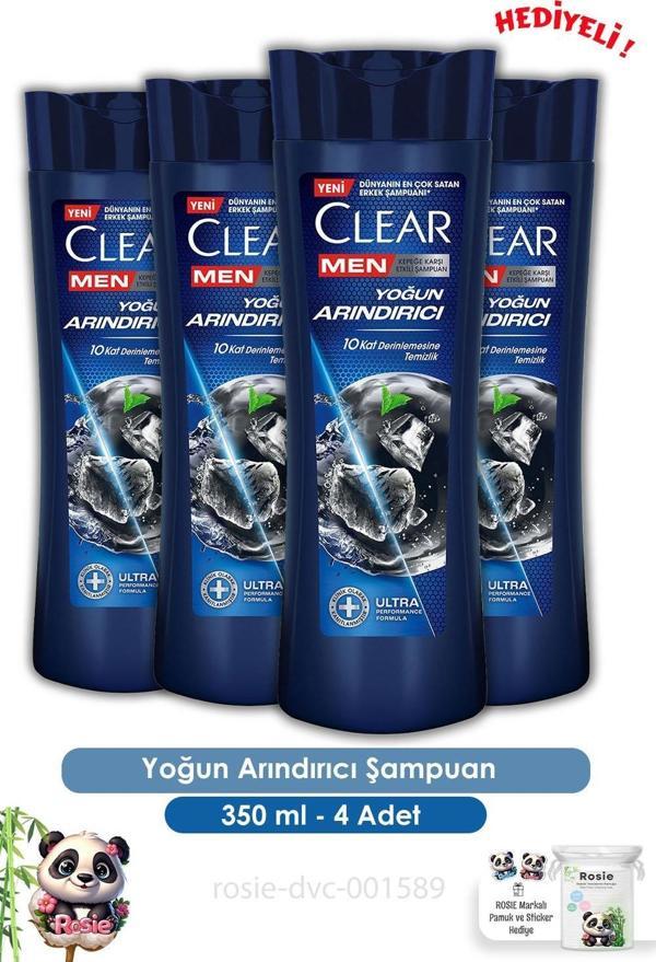 Clear Men 4'lü Yoğun Arındırıcı Kepeğe Karşı Şampuan 350 ml ve ROSIE  - Image 1