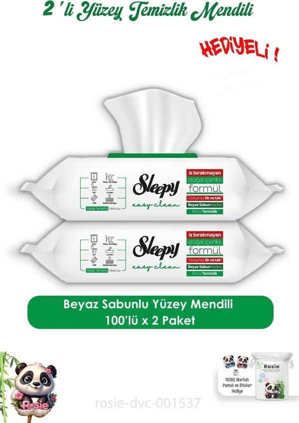 Sleepy Easy Clean 2 Adet Yüzey Temizlik Havlusu 100' lü ve ROSIE  - Image 1