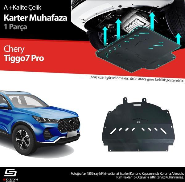 S-Dizayn Chery Tiggo 7 Pro Çelik Karter Muhafaza Koruma 2022 Üzeri A+ Kalite - Image 1