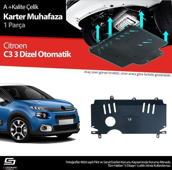 S-Dizayn Citroen C3 Dizel Otomatik Çelik Karter Muhafaza Koruma 2017 Üzeri A+ Kalite - Image 1