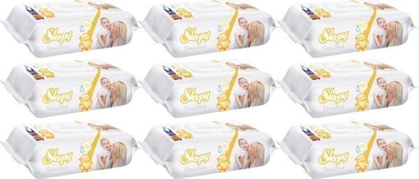 Islak Havlu Mendil 90 Yaprak Sensitive 9 Lu Set Plastik Kapaklı - Image 1