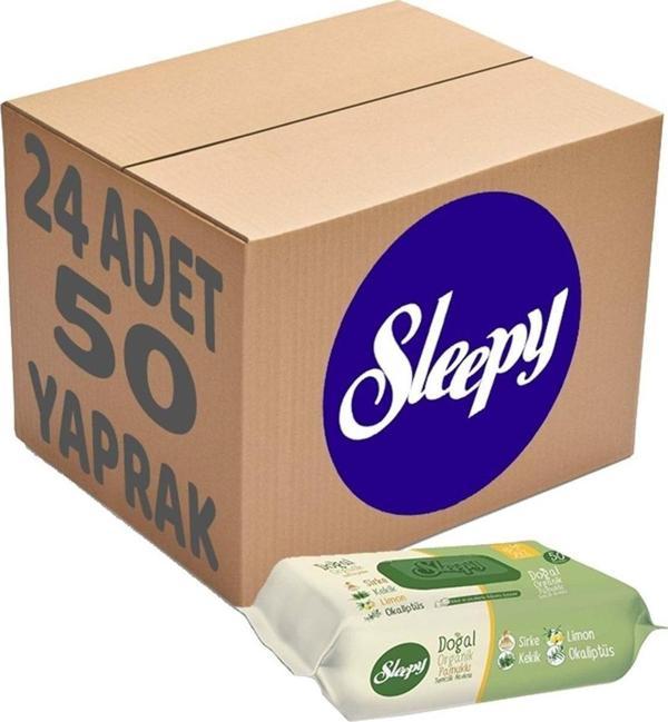 Islak Havlu Mendil Doğal Organik Pamuklu 50 Yaprak Plastik Kapaklı (24 Lü Set) - Image 1