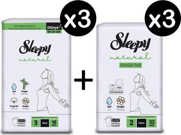 Natural Hijyenik Ped Gece 54 Adet Günlük Ped Uzun 96 Adet - Image 1
