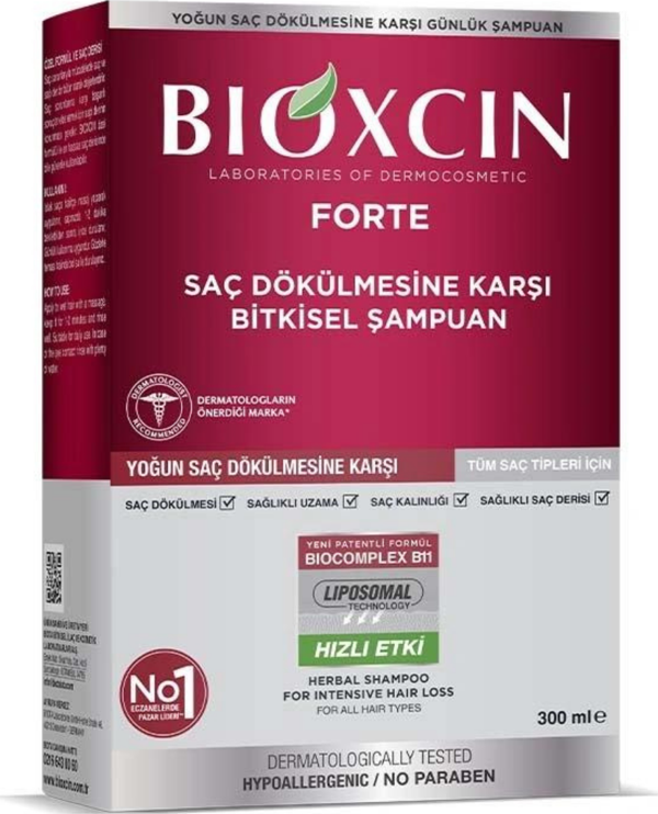 Bioxcin Forte Saç Dökülmesine Karşı Bitkisel Şampuan Tüm Saç Tipleri 300 ml - Image 1