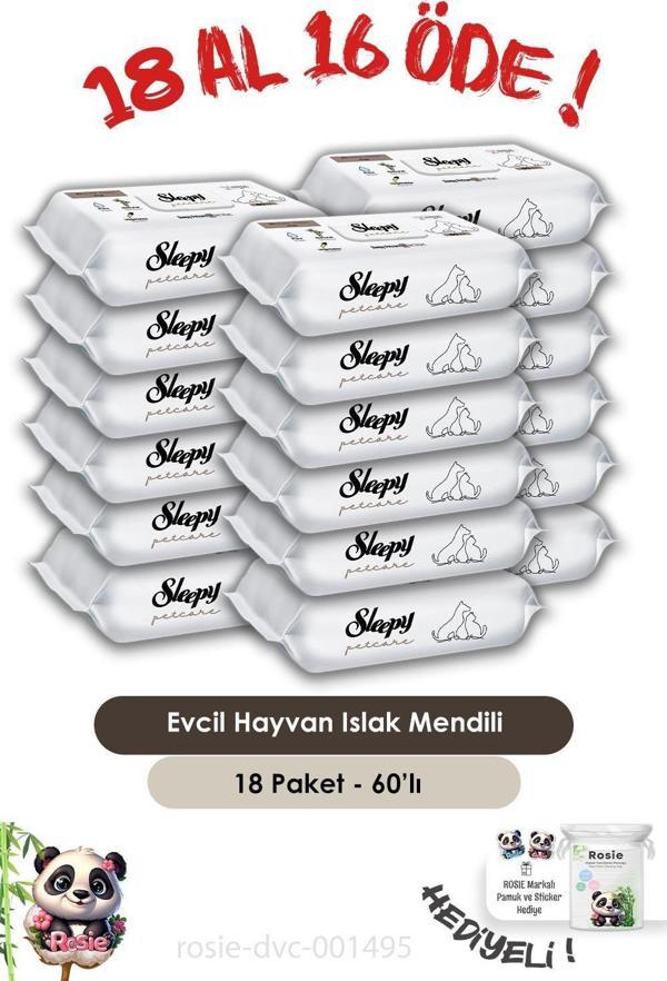 Sleepy 18 AL 16 ÖDE Petcare Evcil Hayvan Islak Havlusu 60'lı ve ROSIE - Image 1