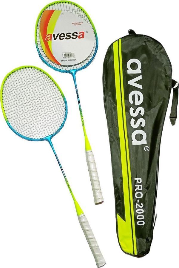 Avessa Brk2000 Badmington Profesyonel Raket Seti Çantalı Sarı - Image 1