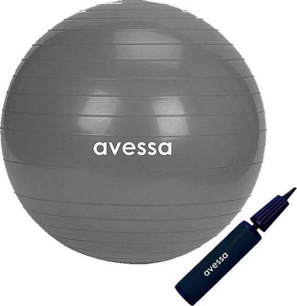 Avessa Pilates Topu 55 cm Gri Pompalı  - Image 1
