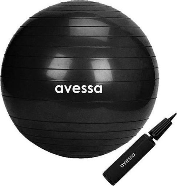 Avessa Pilates Topu 55 cm Siyah Pompalı  - Image 1