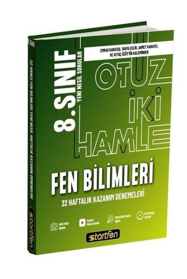 8. Sınıf Fen Bilimleri 32 Deneme Haftalık Kazanım Denemeleri - Startfen Yayınları - Image 1